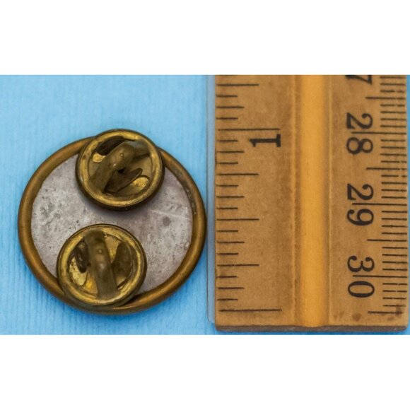 Vintage Gold Tone Double Revolver Handgun Symbolic Pin - N30 - Picture 2 of 2